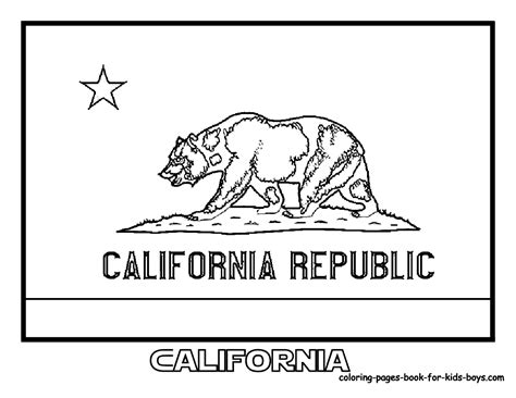 California State Flag Coloring Page Printable